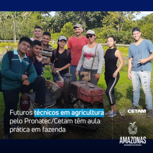 Imagem da notícia - Futuros técnicos em agricultura pelo Pronatec/Cetam têm aula prática em fazenda