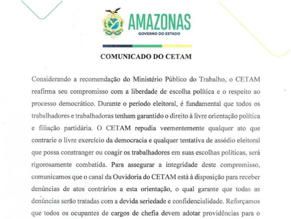 Cetam reafirma seu compromisso com a liberdade de escolha política e o respeito ao processo democrático